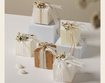 Set of 40 Gift Favor Boxes with Lids (2.36 x 2.36 x 2.36 inch) - Ideal for Wedding Favor Boxes and Baby Shower Favors
