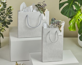 Gray Recycled Cotton Gift Bag – Boutique Shopping, Bridesmaid Favor