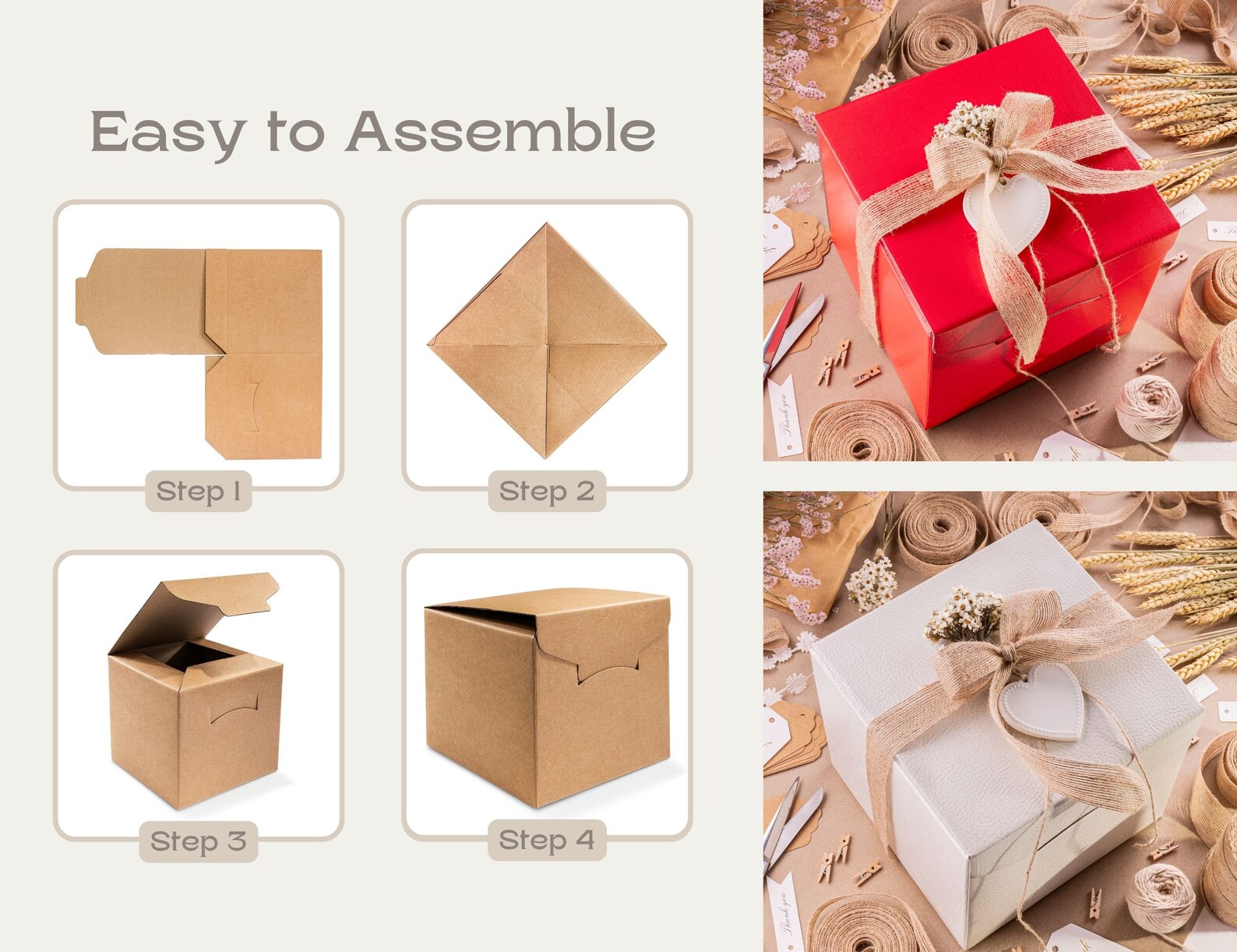 Pack of 10 Gift Boxes for Presents (7.87 X 7.87 X 7.08 Inch) - Ideal ...