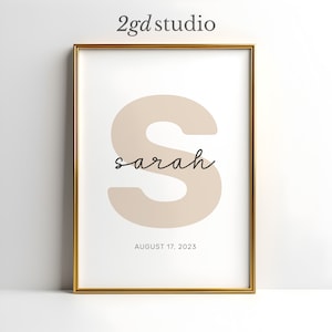 Benutzerdefinierte Initial Name Print, personalisierte Name Print, Name Print, Kinderzimmer Wandkunst