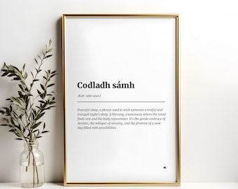 Codldh Sámh irische Definition Druck, Irland Wandkunst (digitaler Download)