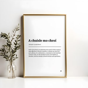 A chuisle mo chroí Definition Wall Art - Irish Gift, Irish Print, Irish Home Decor, Ireland Print, Ireland Art