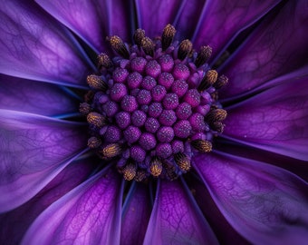 Exquisite Purple Macro Flower Print, Detailed Botanical Photo, Ideal Housewarming Gift, Floral Enthusiast Present
