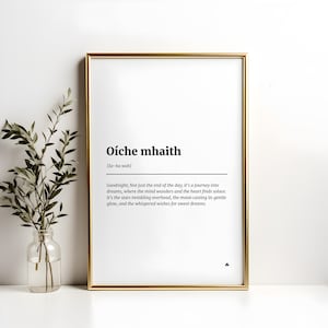 Oíche mhaith Wall Art Gift, Irish Gift, Irish Print, Irish Home Decor, Ireland Print, Ireland Art, St. Patricks Day Gift