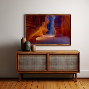 Antelope Canyon Art Light Shaft - Vibrant High-Res Outdoor Photography Print, Perfect Wall Decor for Nature Lovers