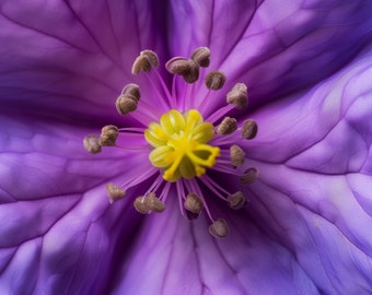 Exquisite Purple Macro Flower Print 3, Detailed Botanical Photo, Ideal Housewarming Gift, Floral Enthusiast Present