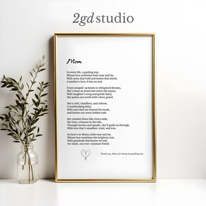 Custom Mom Poem: Personalized Digital Print Gift for Mother&#39;s Day, Unique Love Note for Mom - Customizable