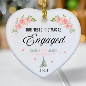 Personalized Engaged Ornament, First Christmas Engaged Ornament, First Christmas Engaged, Engaged Christmas Gift 2024, Christmas Engagement