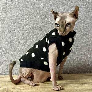 Polka Dot Fleece Jumper for Cats & Small Dogs | Dog Polar Fleece, Toy Breed Sweater, Chihuahua Clothes, Winter Pet Outfit