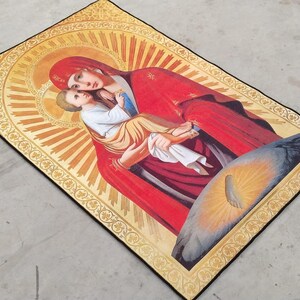 Jesus Loves Rug Jesus Mary Rug,holy Mother Son Rug,holy Mother Mary,jesus Theme Decor ...