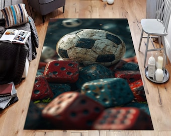 Soccer Design Rug, Sports Rug, Soccer Field Rug, Football Rug, Athletic Rug, Game Room Rug, Sporty Rug, Interior Design Rug, Living Room Rug