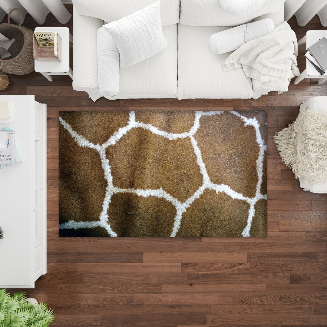 Giraffe Texture Rug Giraffe Skin Design Rug, Contemporary Rug, Area Rug, Safari Rug, Animal ...