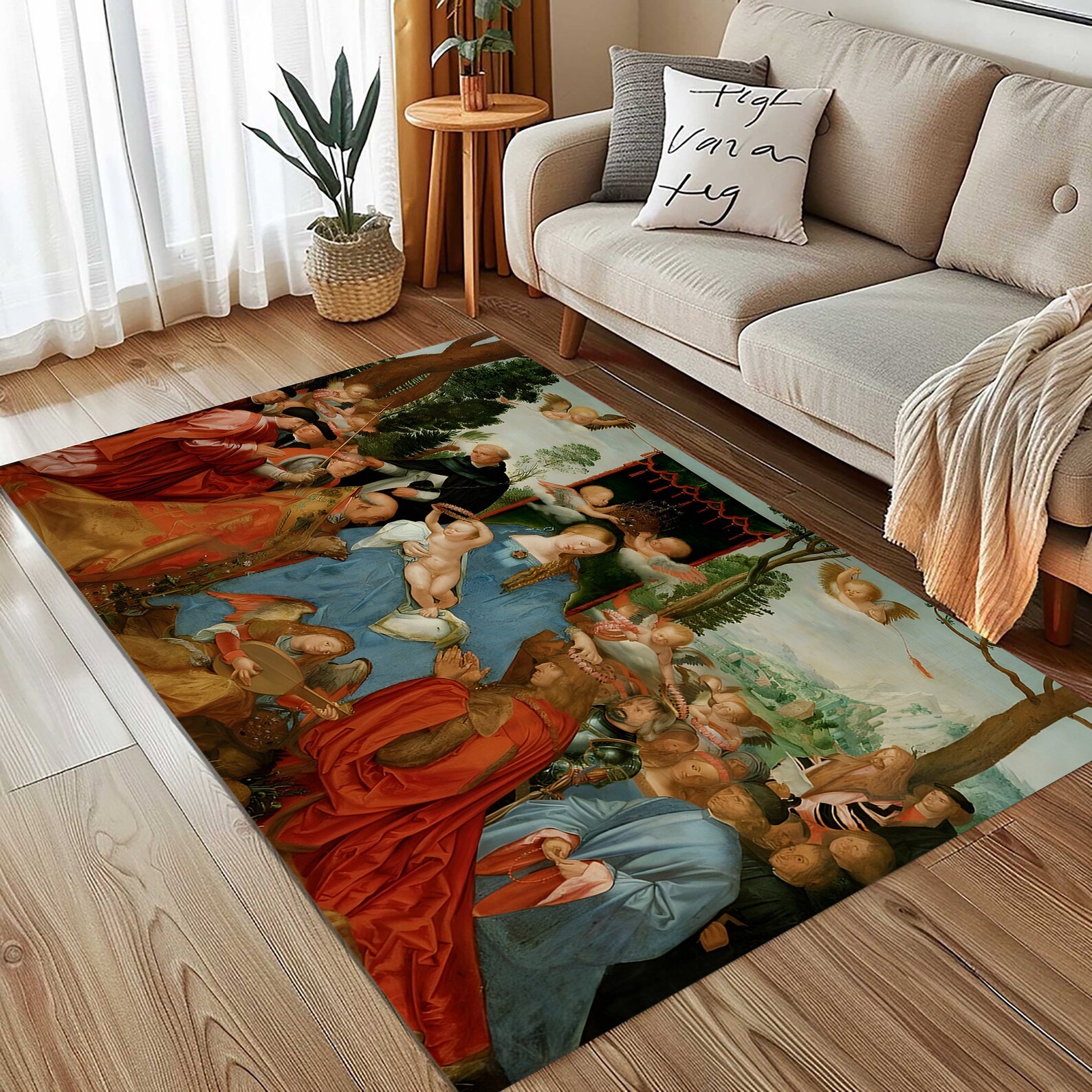 Angel Fairy Rug Virgin Mary and Angels Rug,christian Design Rug,sacred Art Decor Rug ...