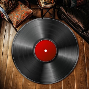 Home Decor Rug, Decorative Rug, For Living Room Rug, Design Rug, Rug Decoration, Record Rug, Round Record Rug, Round Rug, Music Room Rug, CD