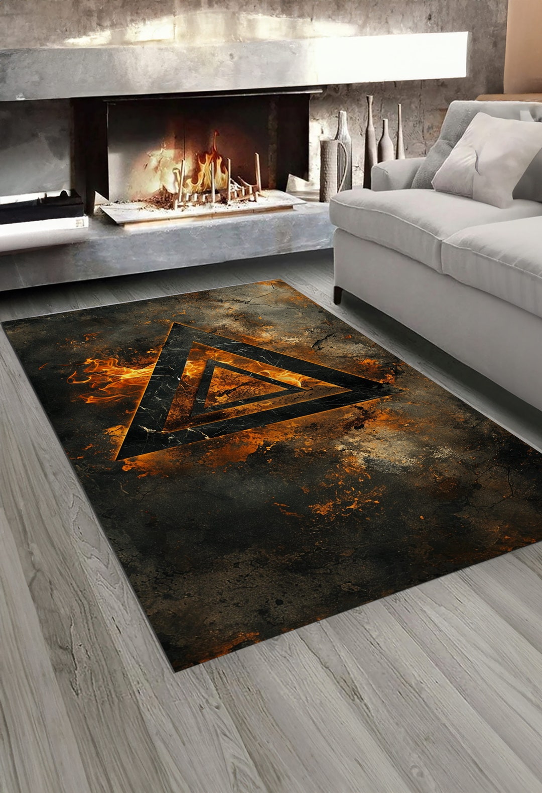 Triangle Design, Modern Rug, Unique, Contemporary Rug, Livingroom Rug ...