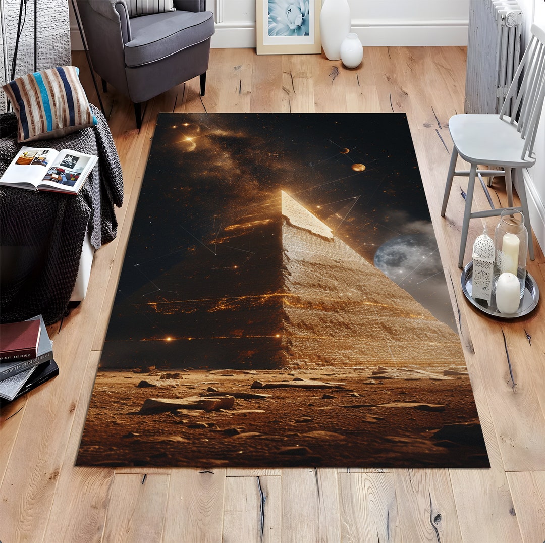 Antique Rug, Ancient Egyptian Rug, Egypt Pattern Rug, Themed Rug, Area ...