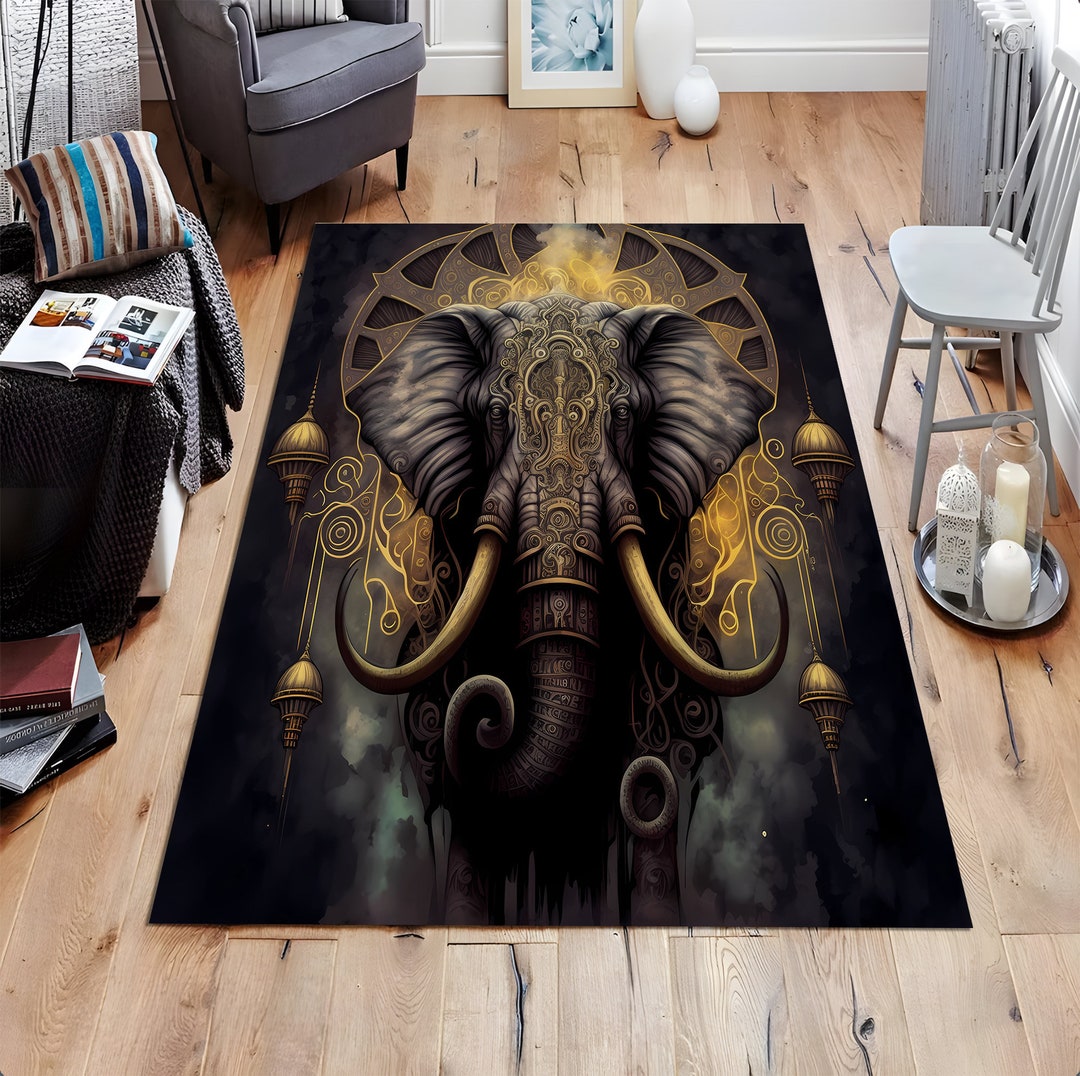 Elephant Design, Homedecor, Wildlife Rug,animal Print Rug, Contemporary ...