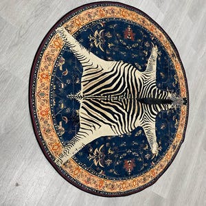 Zebra Design Round Rug,round Rug,zebra Skin Design,zebra With Classsic ...