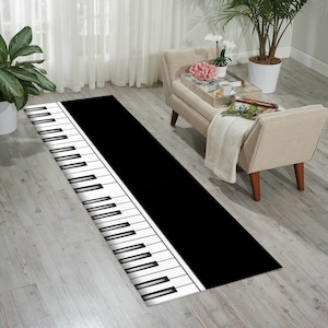 Piano Runner Rug, Piano Keyboard Runner, Piano Rug, Music Hallway Rug, Music Area Rug, Music Room Rug, Music Gift Rug,Personalized Piano Rug