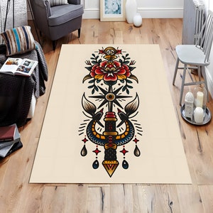Tarot Karte Design Teppich, Zauberer Teppich, Wicca Teppich, Hexen Teppich, Bunter Teppich, Beliebter Teppich, Günstiger Teppich, Wohnzimmer, personalisiertes Geschenk