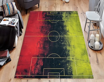Soccer Design Rug, Sports Rug, Soccer Field Rug, Football Rug, Athletic Rug, Game Room Rug, Sporty Rug, Interior Design Rug, Living Room Rug