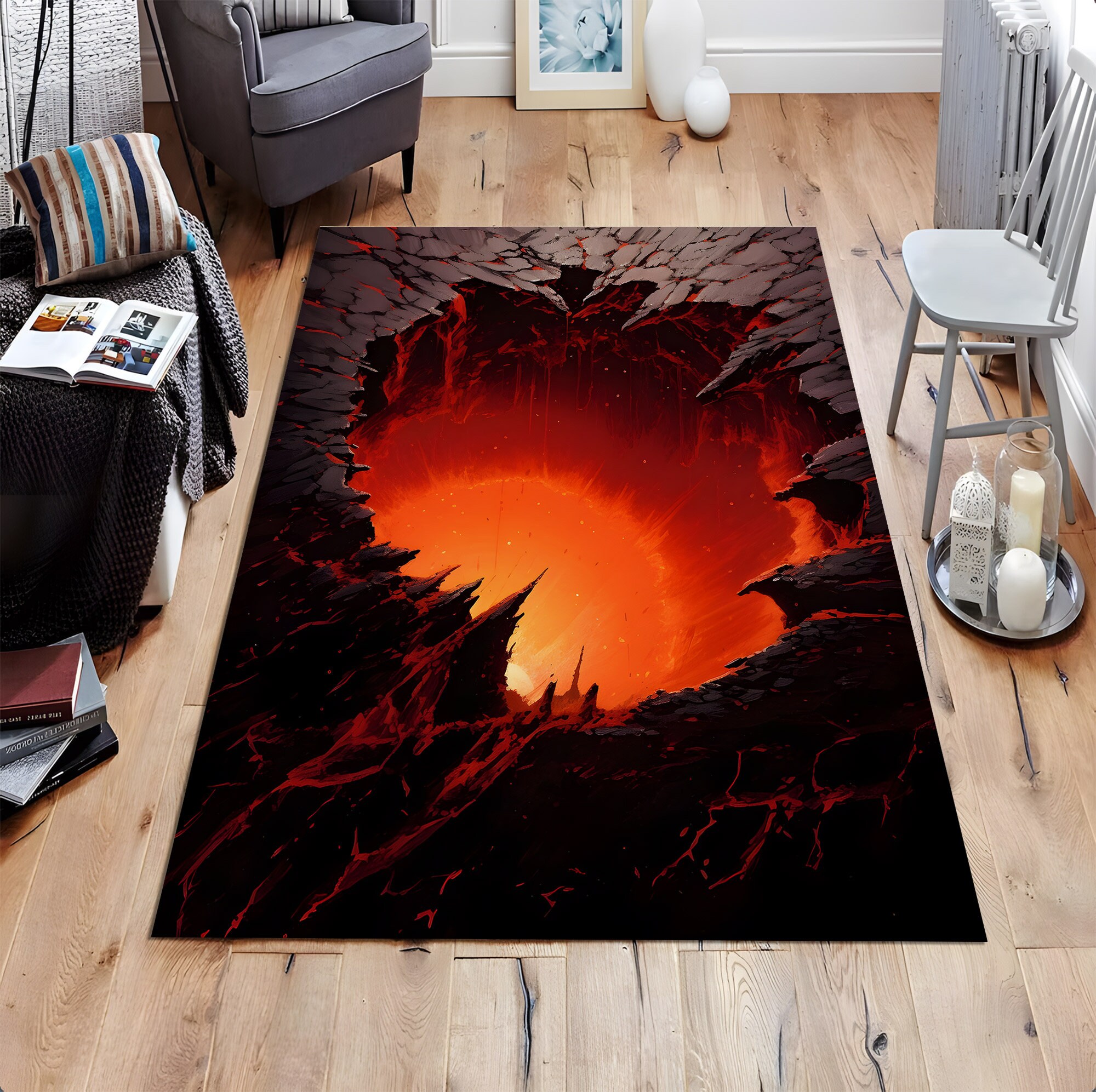 Lava Pit Rug, Fire Rug, 3D Vortex Rug, Illusion Rug, Fire Pit Rug, Rugs ...