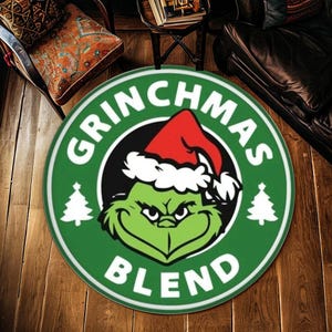 Grinchmas Blend Rug,Round Rug,Grinch Home Decor,Grinch Rug,Funny Holiday Rug,Holiday Decor,Grinch Decorations,Holiday Rug,Christmas Rug
