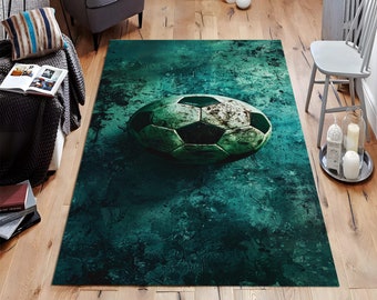 Soccer Design Rug, Sports Rug, Soccer Field Rug, Football Rug, Athletic Rug, Game Room Rug, Sporty Rug, Interior Design Rug, Living Room Rug