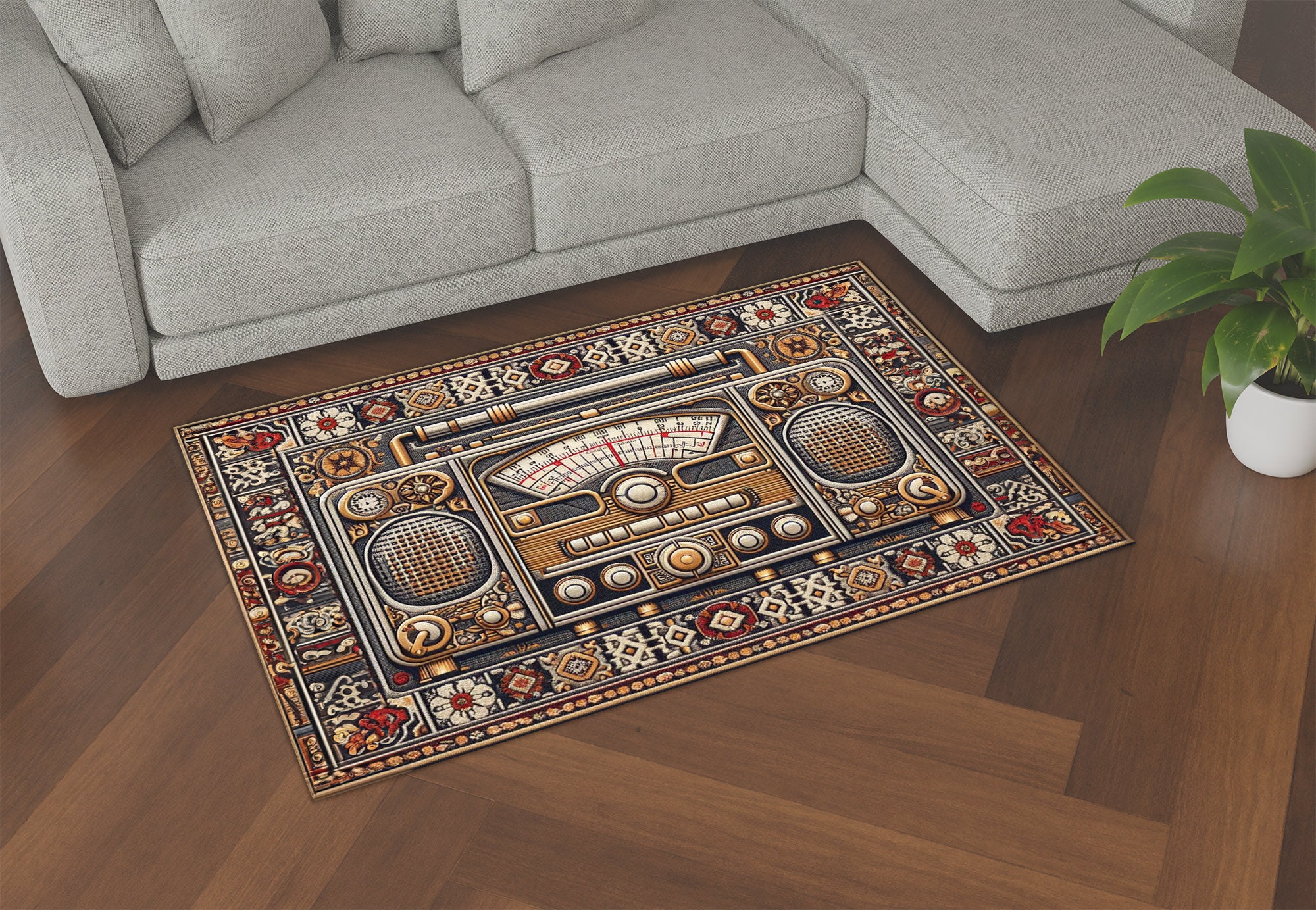 Nostalgic Rug Design Vintage Radio Design Rug, Nostalgic Design Rug, Personalized Gifts ...