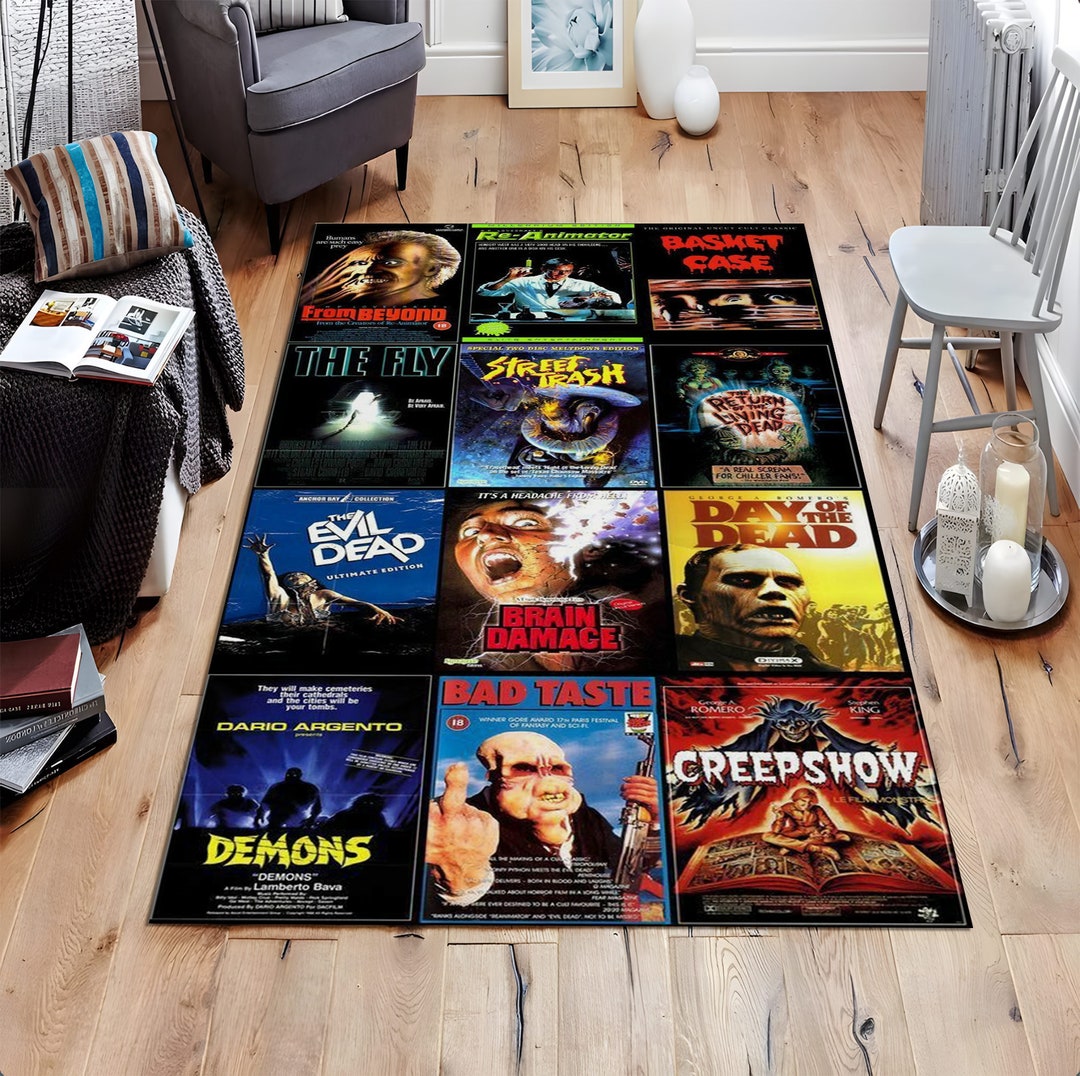 80's Nostalgic Rug,vhs Case Themed Horror Movie Room Rug,nostalgic ...