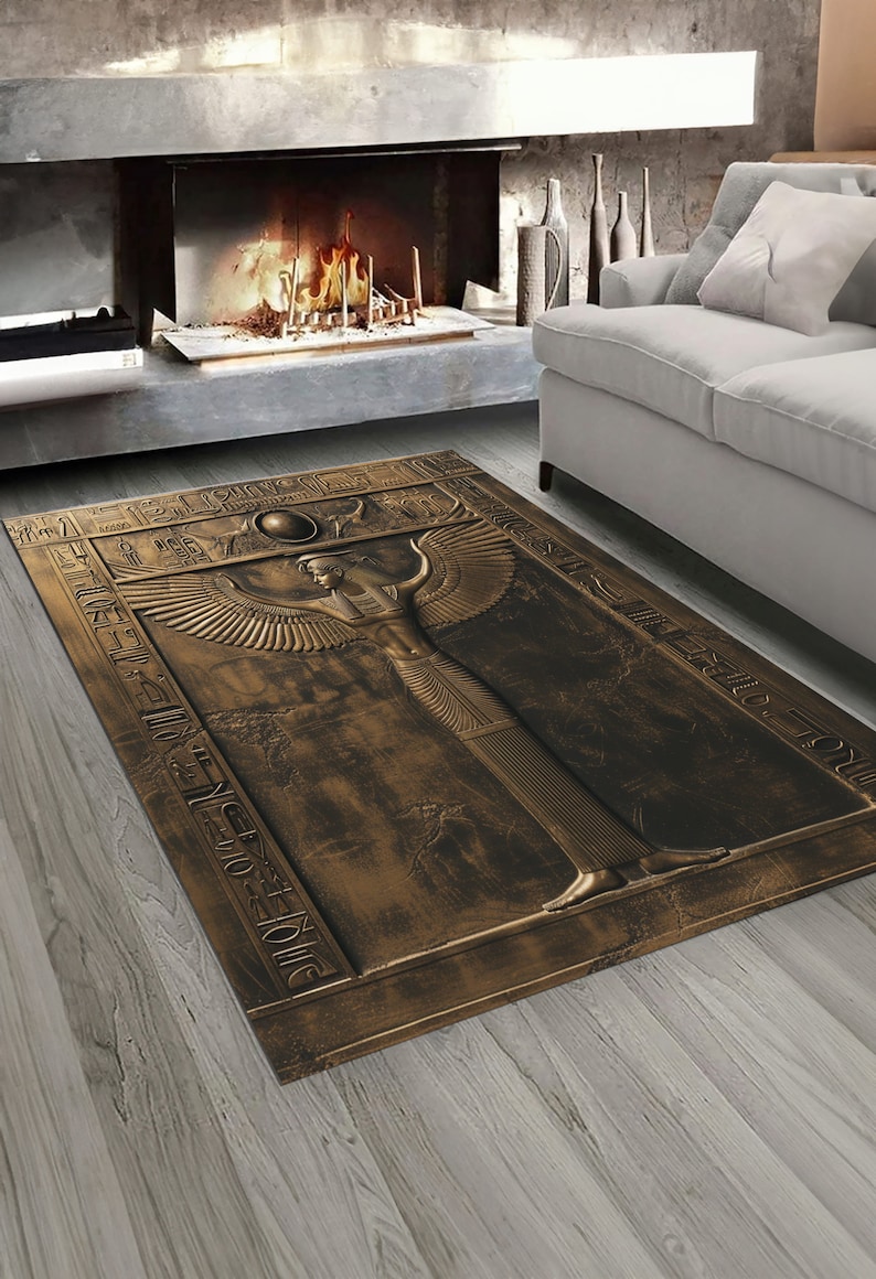 Wegyptian Rug Antique Rug, Ancient Egyptian Rug, Egypt Pattern Rug, Themed Rug, Area ...