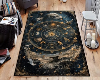 Astrology Design,Tarot Rug,Zodiac Rug,Celestial Rug,Contemporary Rug,Livingroom Rug,Bedroom Rug,Area Rug,Horoscope Design Rug,Astrology Rug