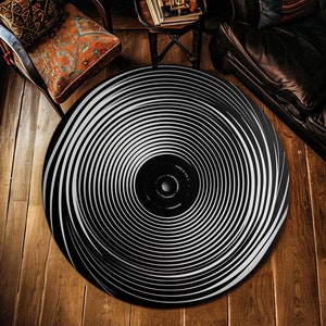 Home Decor Rug, Decorative Rug, For Living Room Rug, Design Rug, Rug Decoration, Record Rug, Round Record Rug, Round Rug, Music Room Rug, CD