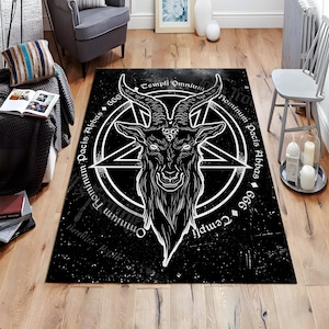 Goat Rug Pentagram Rug Baphomet Rug Occult Rug Satanic Rug Dark Rug Goat Design Rug Satan Rug Gifts For Friend Birthday Gifts Gifts For Dad