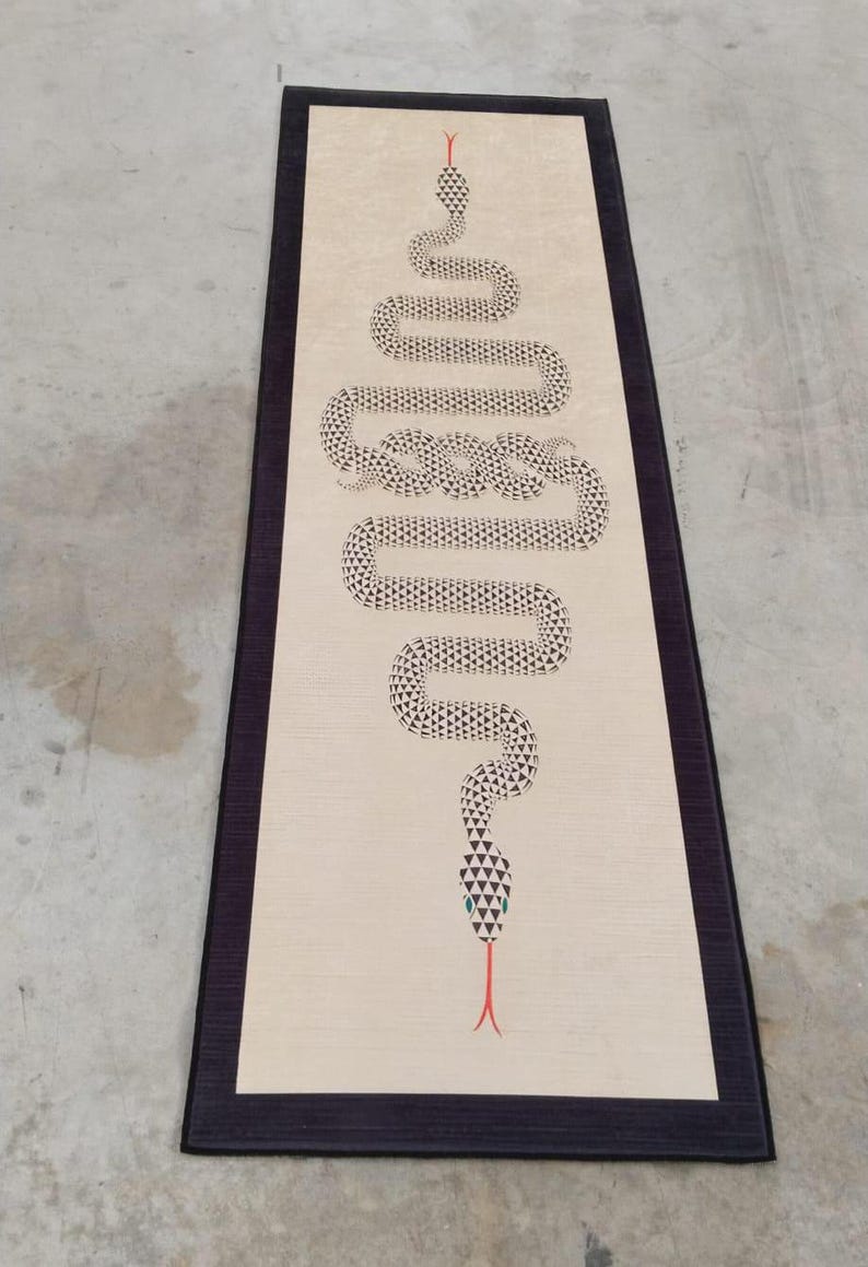 Small Snake Rug Snake Runner Rug,snake Rug,modern Art Rug,office Rug,living Room Rugs ...