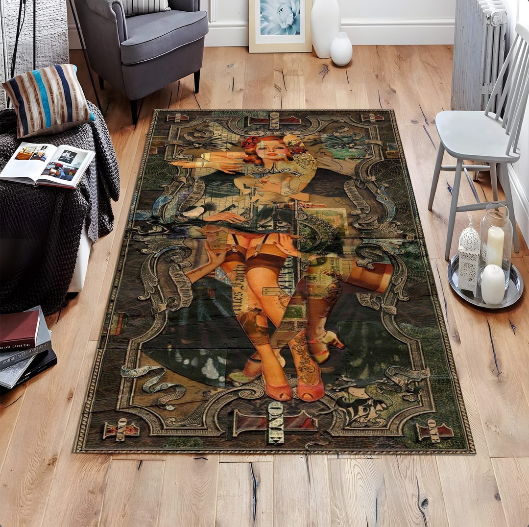 Lady Rugs Dollar Design Rug, Women Rug, Lady Rug, Crazy Girl Rug, Gifts for Boys ...