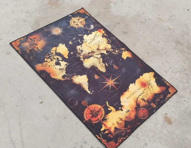 World Explorer Rug Map Design Rug,world Map Rug,vintage Map Design Rug,explorer Rug ...