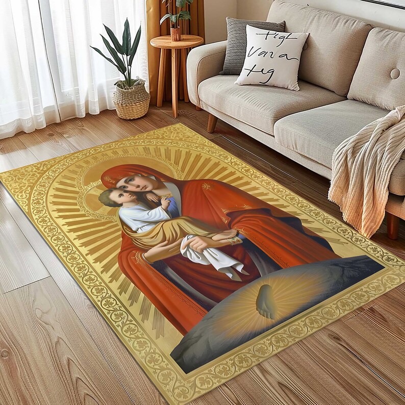 Jesus Mary Rug,holy Mother Son Rug,holy Mother Mary,jesus Theme Decor ...