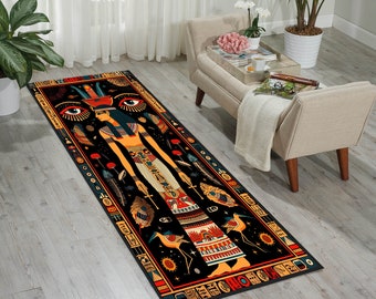 Egypt Runner Rug, Gift for House, Personalized Gift, Home Decor, Entry Rug, Hallway Runner, Runner Rug, Area Rug, Ancient Egyptian, Birthday