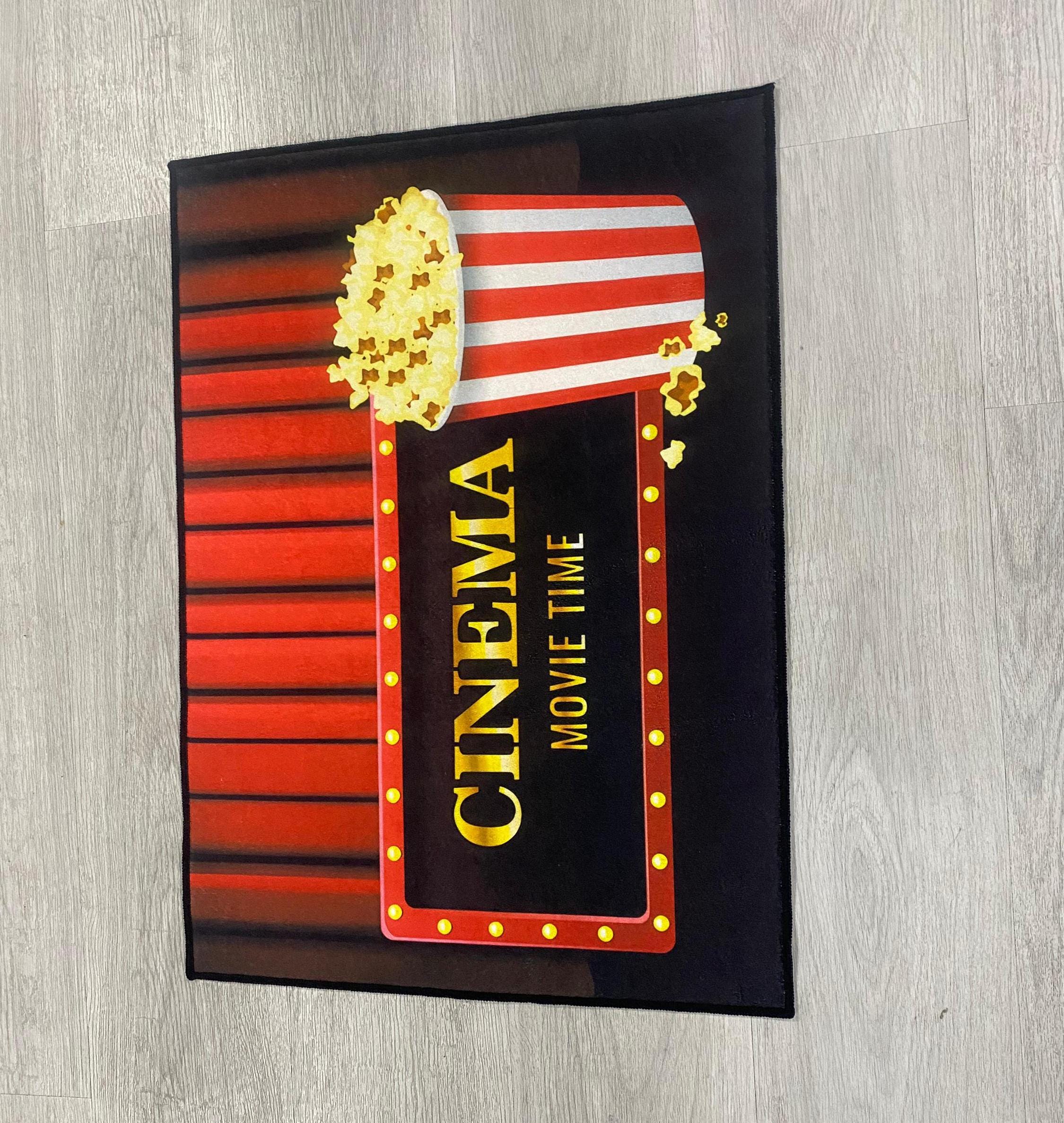 First Popcorn Machine Rug Cinema Rug, Cinema Film Rug, Retro Film Rug, Popcorn Pattern Rug,film ...