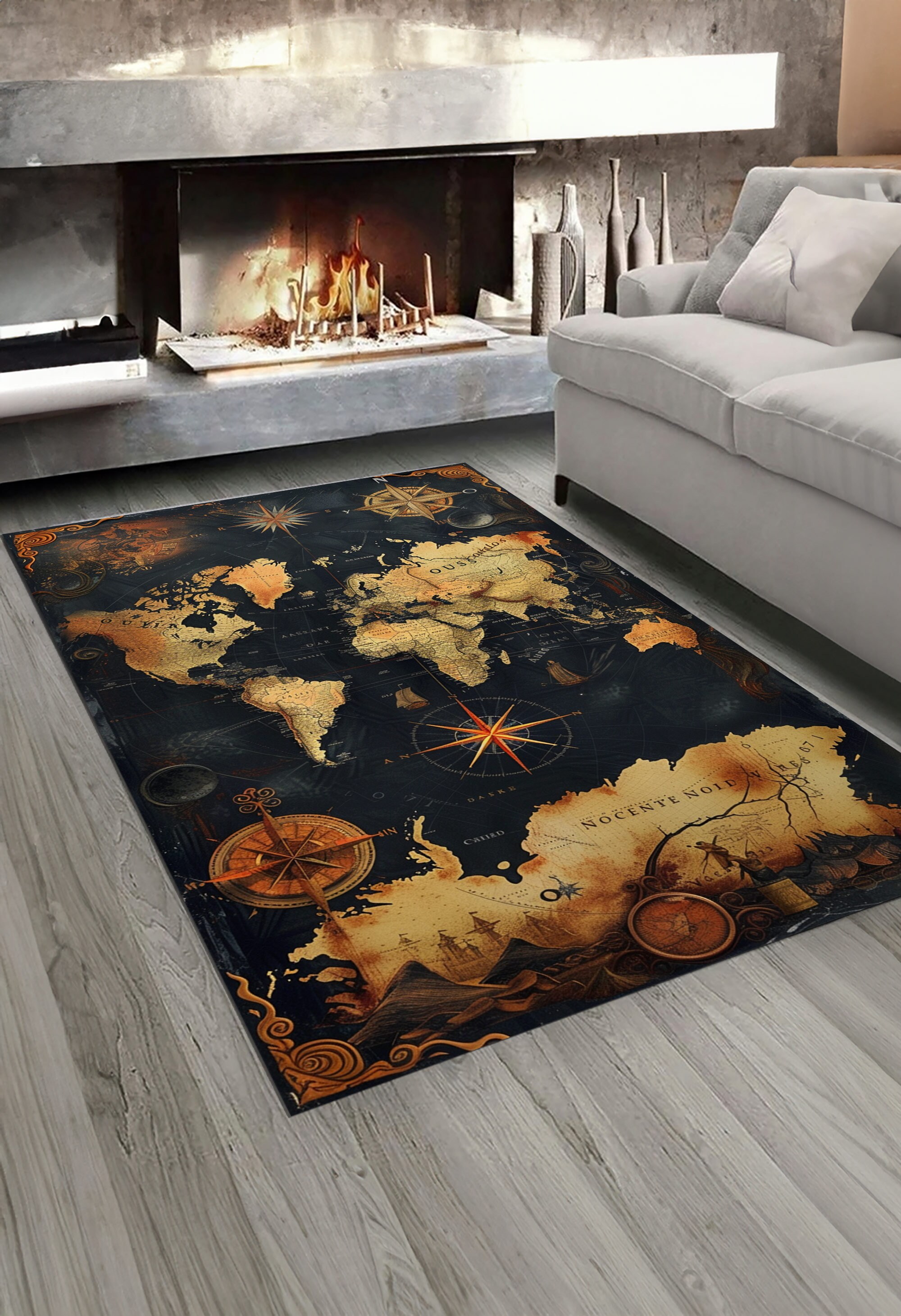 World Explorer Rug Map Design Rug,world Map Rug,vintage Map Design Rug,explorer Rug ...