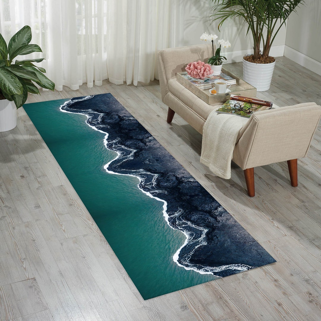 Fairpoint Sea Rug Sea Look Runner Rug,wave Rug,sea Runner Rug,clear Sea Rug,beach Rug ...
