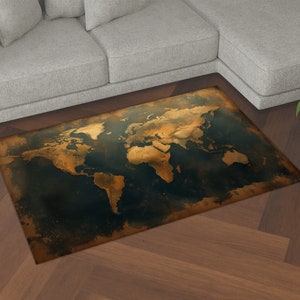 World Explorer Rug Map Design Rug, World Map Rug, Vintage Map Design Rug, Explorer Rug ...