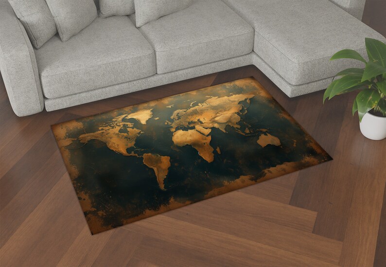 World Explorer Rug Map Design Rug, World Map Rug, Vintage Map Design Rug, Explorer Rug ...