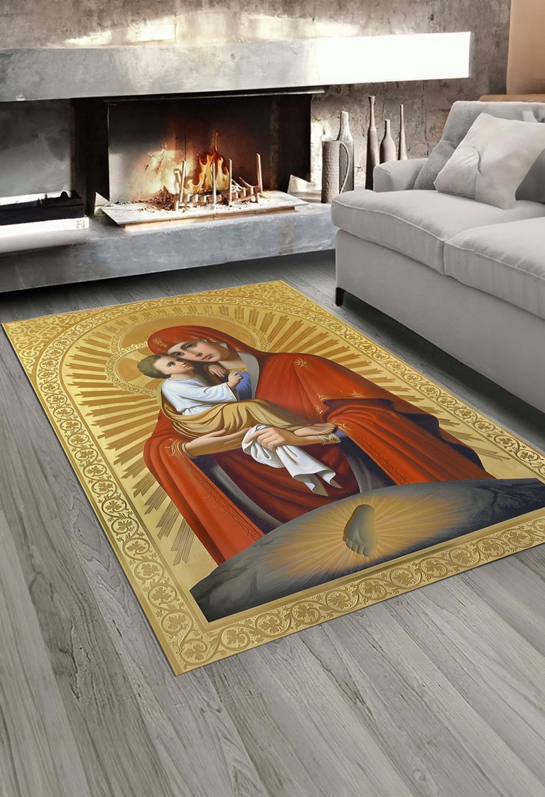 Jesus Mary Rug,holy Mother Son Rug,holy Mother Mary,jesus Theme Decor ...