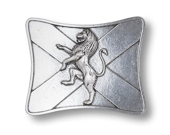 Rampant Lion Pewter Kilt Belt Buckle - Scottish Lion Emblem Clasp, Heraldic Royal Lion Celtic Accessory, Traditional Handcrafted Kilt Buckle