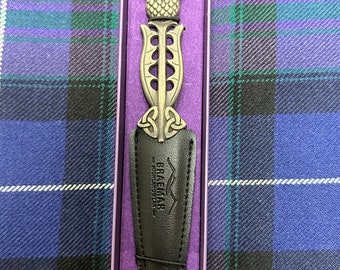 Pewter Thistle Handle Sgian Dubh – Scottish Dirk, Celtic Accessory, Highland Dress Item