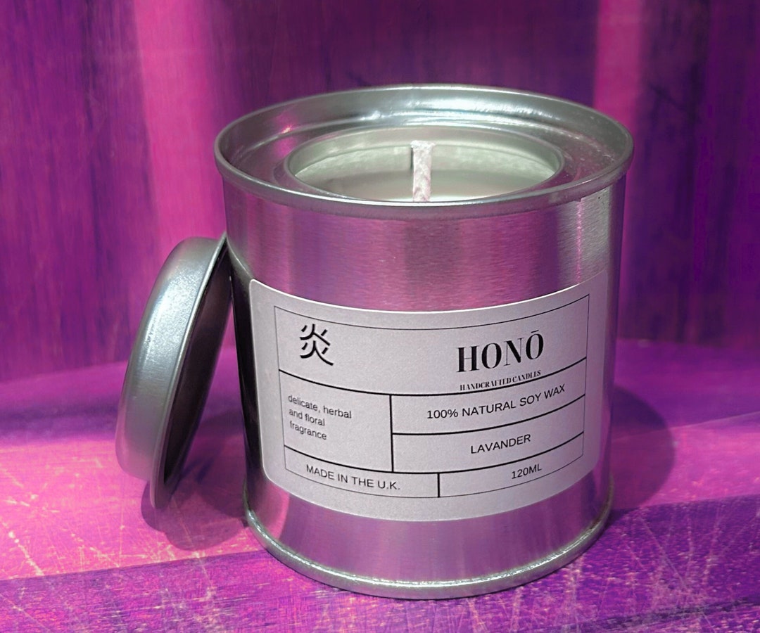 Lavender Hono Handcrafted Candle Lever Tin Candle Perfect Gift Lavender