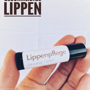 Natürliches Lippenbalsam Orange-Zimt Geschenkbalsam Pflege Geburtstagsgeschenk Muttertag gegen rissige Lippen weiche Lippen Bild 3