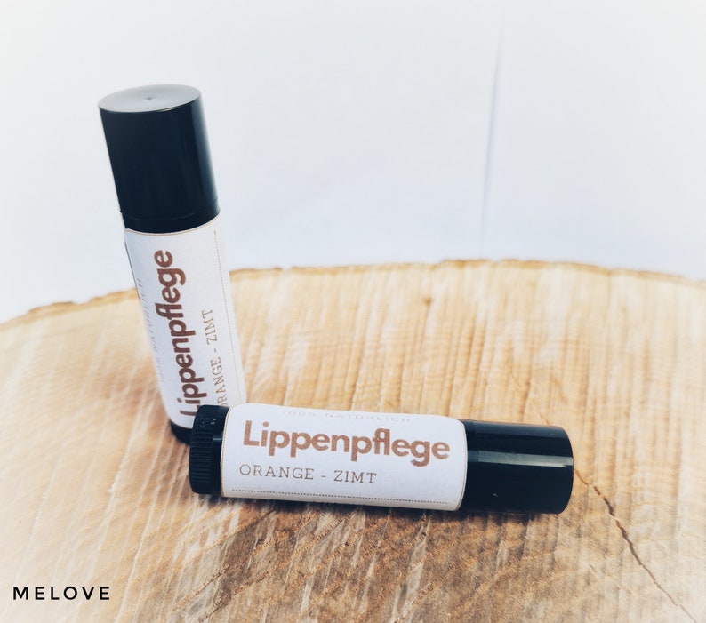 Natürliches Lippenbalsam Orange-Zimt Geschenkbalsam Pflege Geburtstagsgeschenk Muttertag gegen rissige Lippen weiche Lippen Bild 4